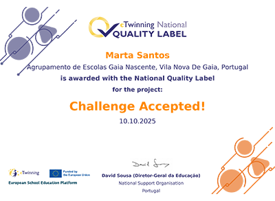 Projeto eTwinning premiado |Selo de Qualidade Nacional!