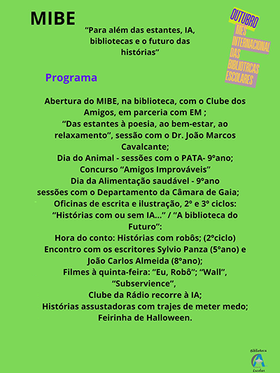 Outubro BEAC |Mês Internacional das Bibliotecas Escolares